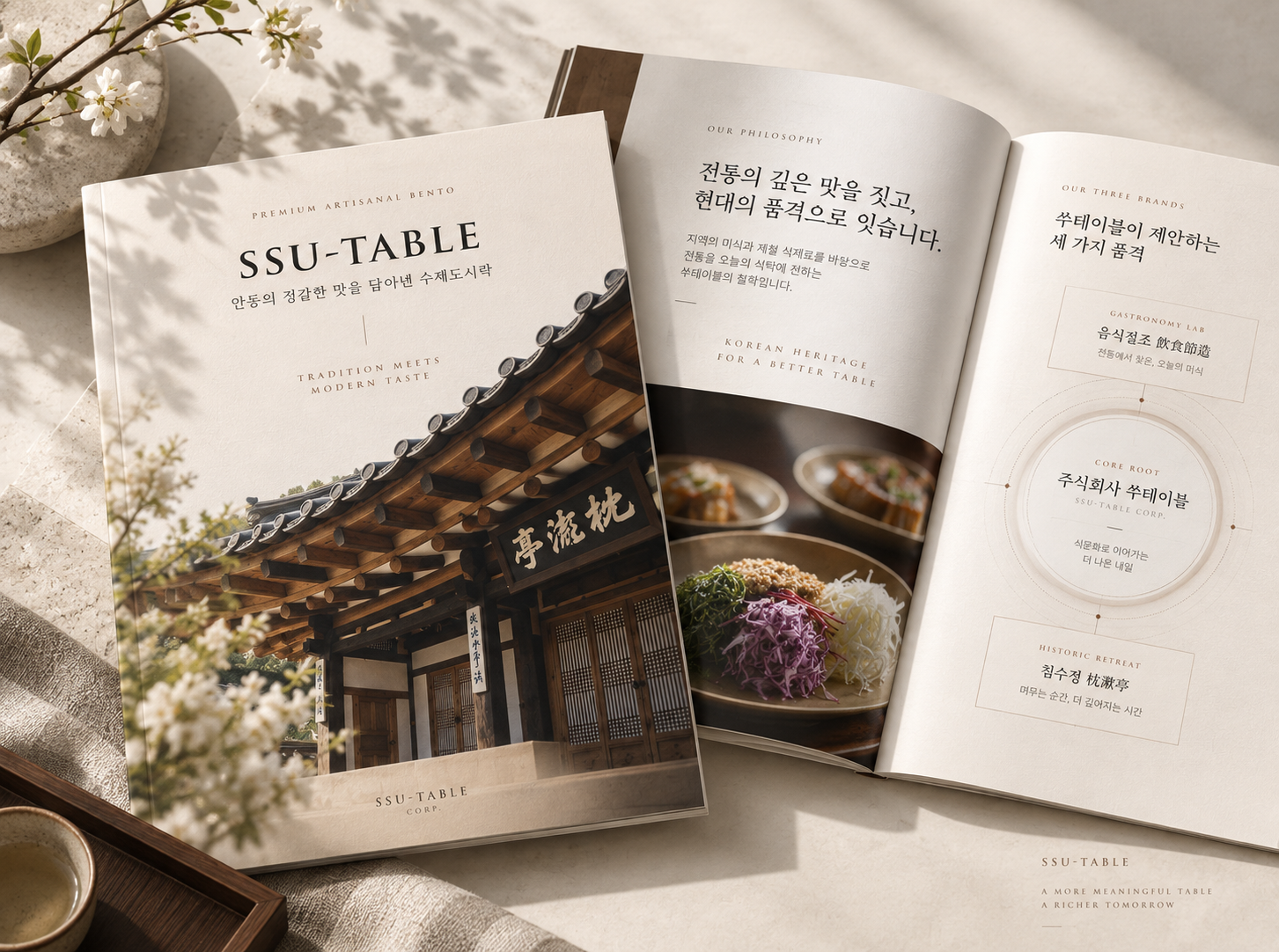 쑤테이블(주) 공식 브로슈어 목업